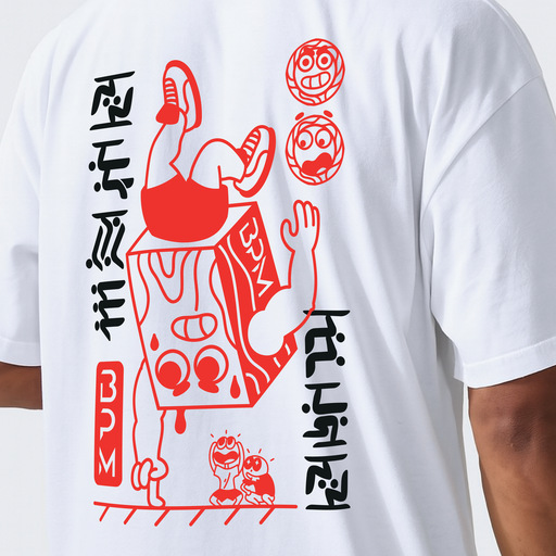 Playera Caja Handstand Blanca